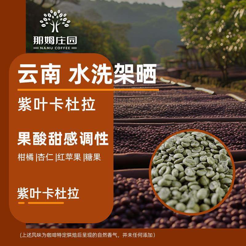 新货那姆庄园 紫叶卡杜拉水洗精品微批次云南咖啡生豆原料可代烘