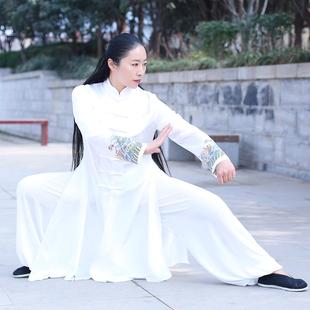 新款马蕾太极服武术练功晨练气功表演服比赛服彩绘儒雅太极