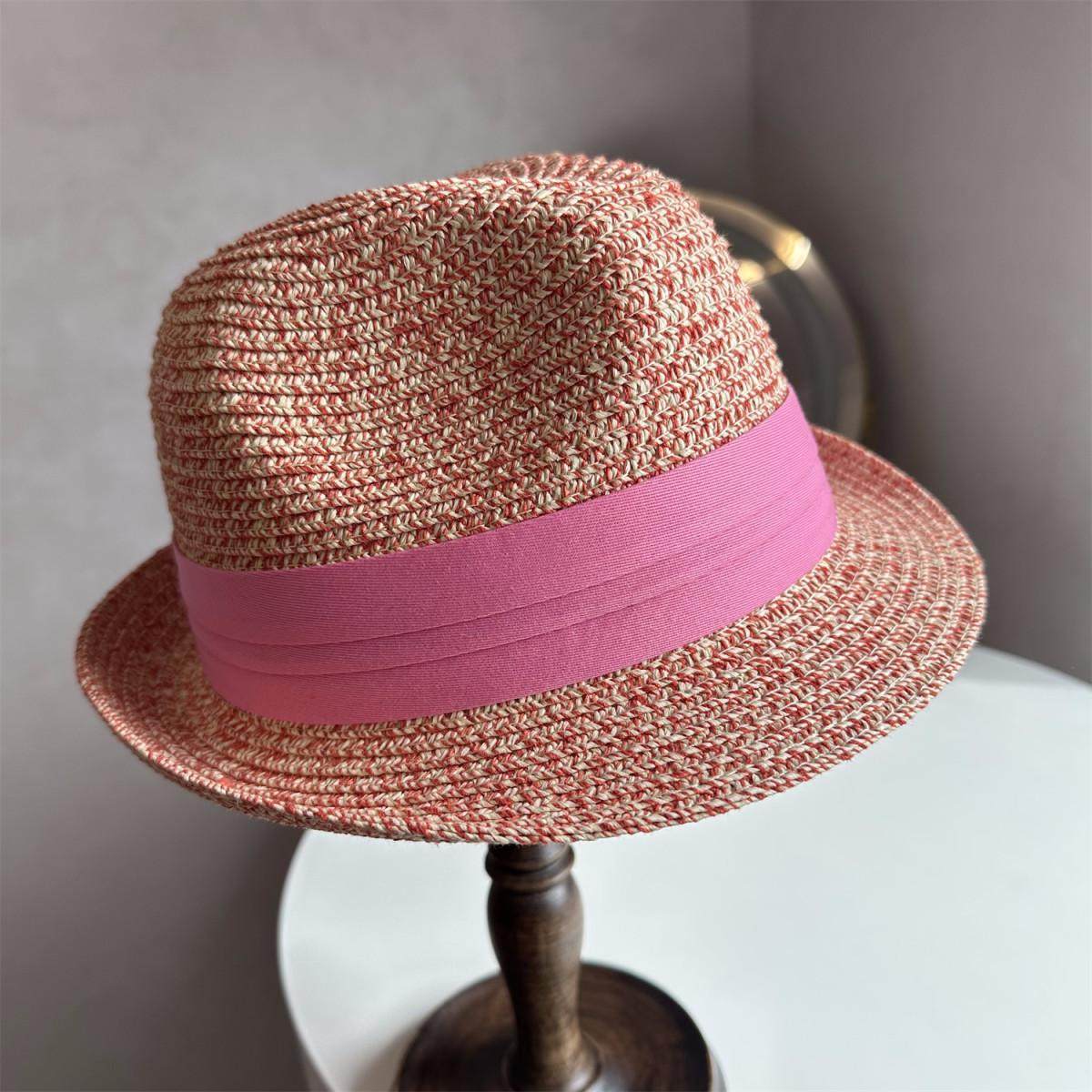 2025春新款草帽女英伦卷边礼帽粉色草编帽子出游遮阳情侣帽沙滩帽,服饰配件/皮带/帽子/围巾,帽子,淘宝优惠券,粉丝福利购,淘宝优惠卷