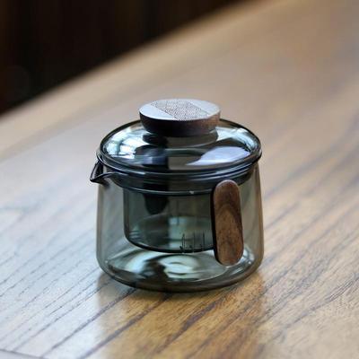 小号180ml手抓壶耐热玻璃泡茶器创意双耳防烫泡茶碗内胆过滤盖碗