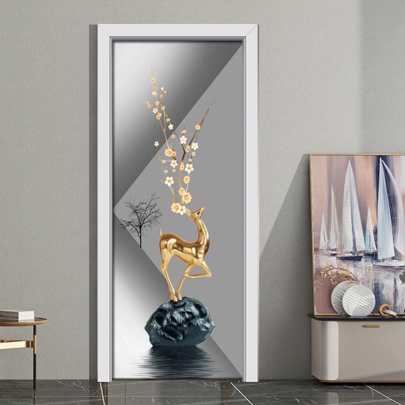 门贴纸整张木门翻新自粘卧室玻璃门贴纸装饰电梯贴膜墙贴画mt223图片