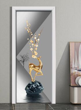 门贴纸整张木门翻新自粘卧室玻璃门贴纸装饰电梯贴膜墙贴画mt223