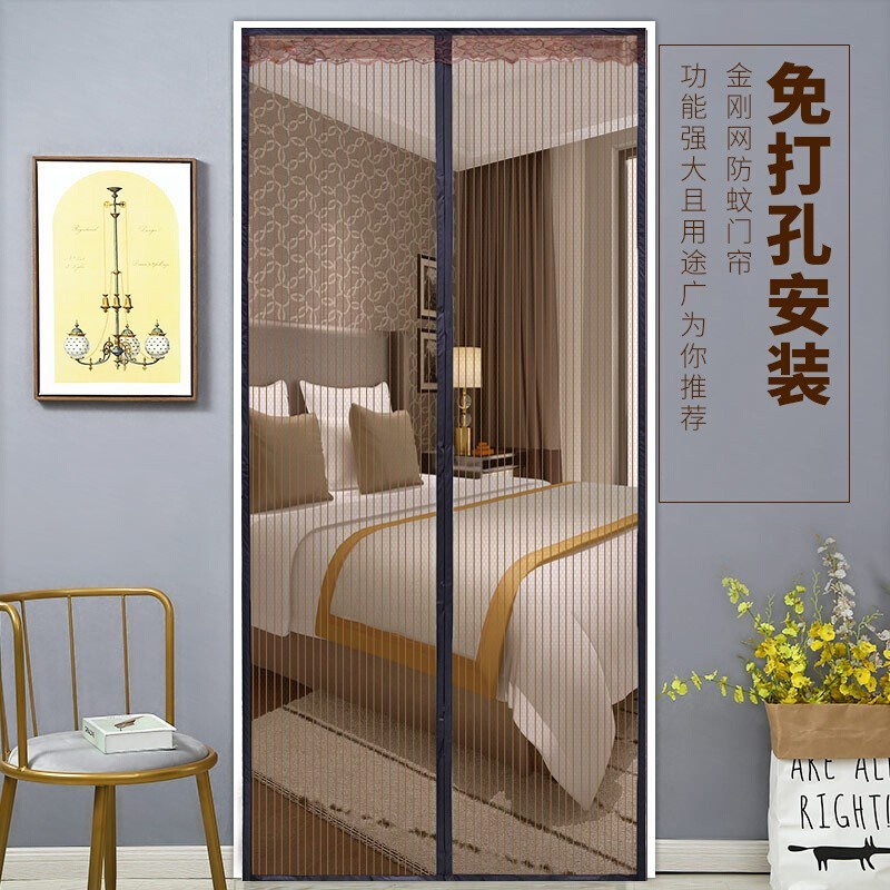防蚊门帘纱门入户门自动关门铁门隔断帘透光纱挡一体夏天2025新款