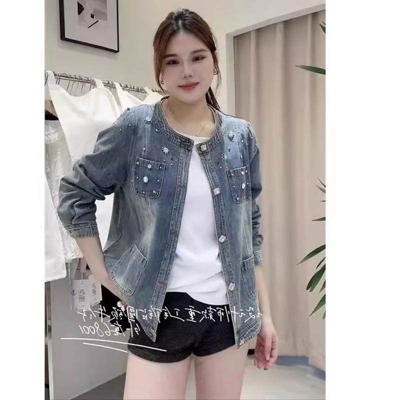 2025春装流依涵68001大码胖mm重工钉钻时尚洋气200斤牛仔,女装/女士精品,常规大码外套,淘宝优惠券,粉丝福利购,淘宝优惠卷