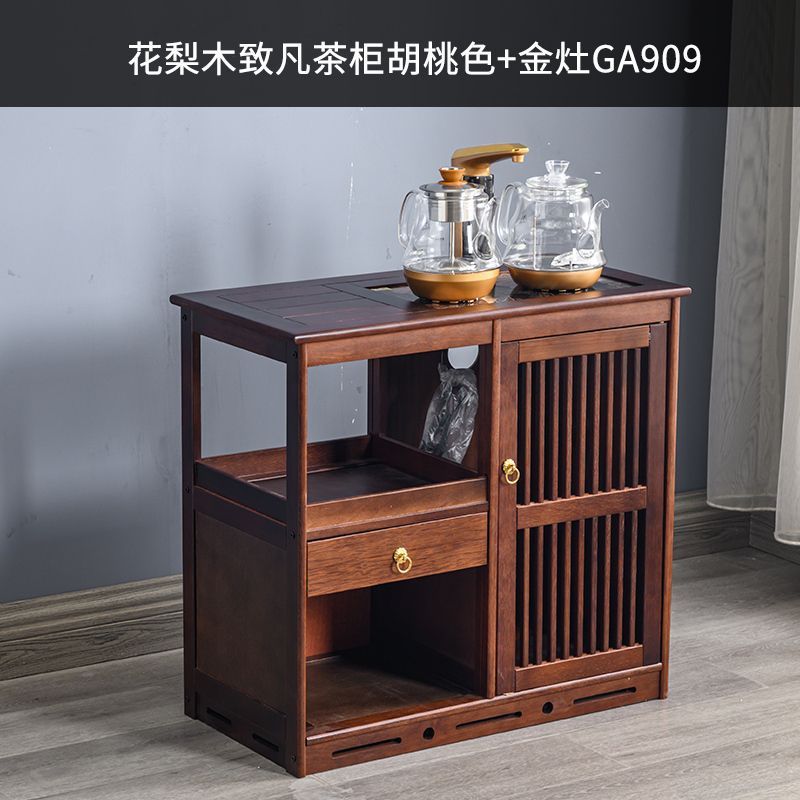 移动茶台茶车功夫茶具套装茶水柜实木小茶桌红木茶几家用烧水一体