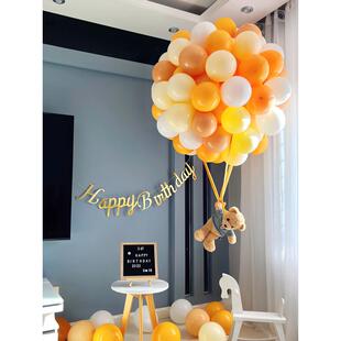 温旭ins摆件女孩百日装饰宝宝气球周岁生日男女热气球宴布置商场