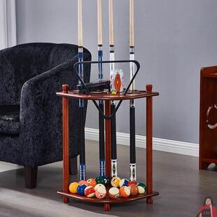 房壁挂式落地多收纳架台球杆公实木架多孔杆球杆架杆球台球款立式