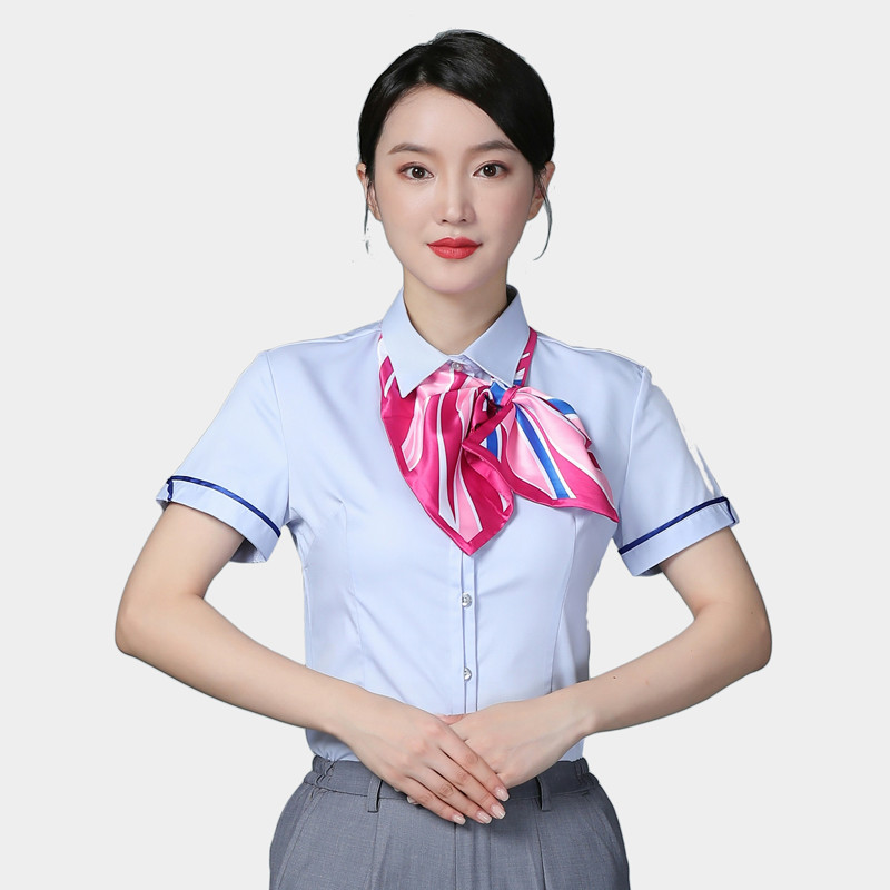 速发高品质中国电信工作服女短袖衬衫工装套制服营业厅员工长袖衬