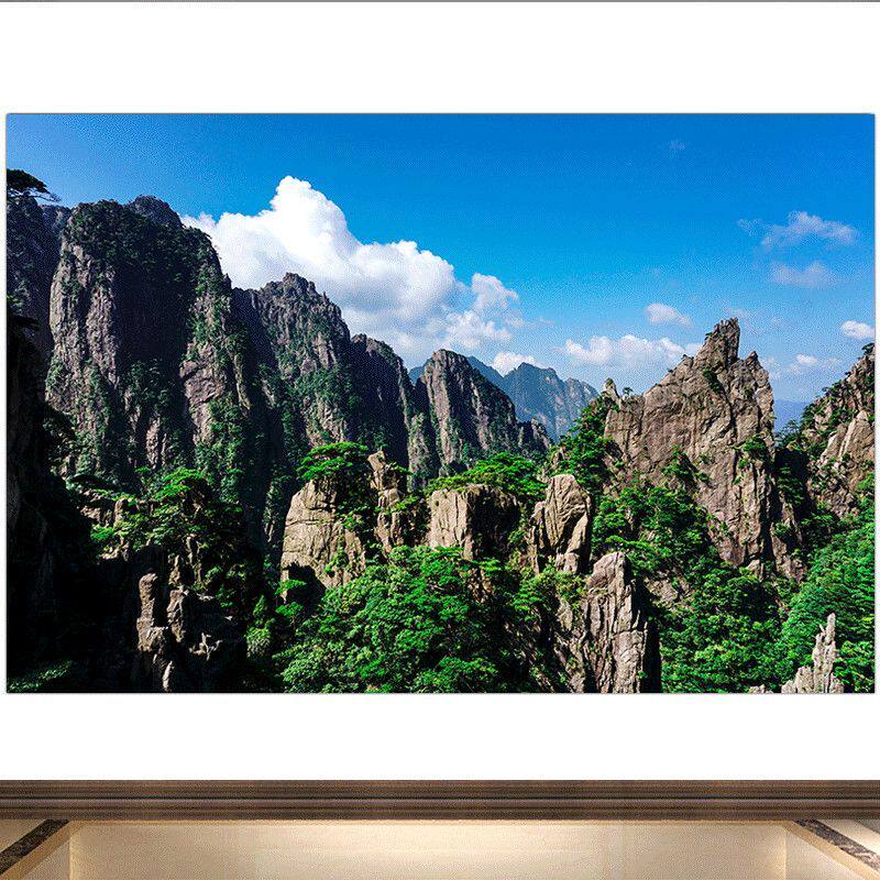 有山无水靠山图山画旺宅招财聚财风水挂画步步高升青山自粘贴壁画