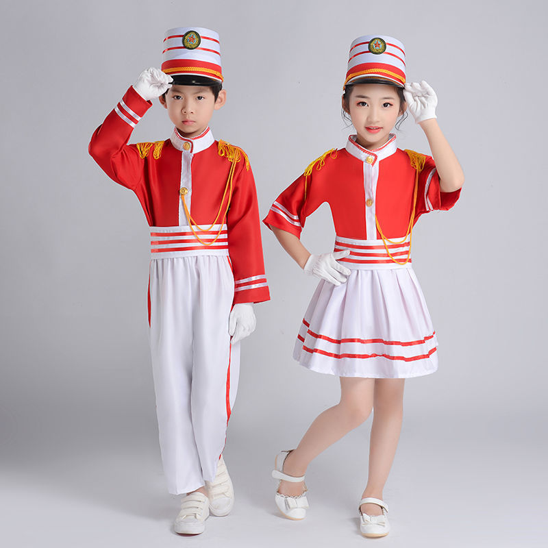 新品小学生升旗手乐队服装演出军装儿童仪仗鼓手服幼儿园升仪式