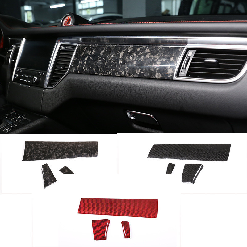 适用于14-23款保时捷macan中控装饰板真碳纤3件套(左肽)