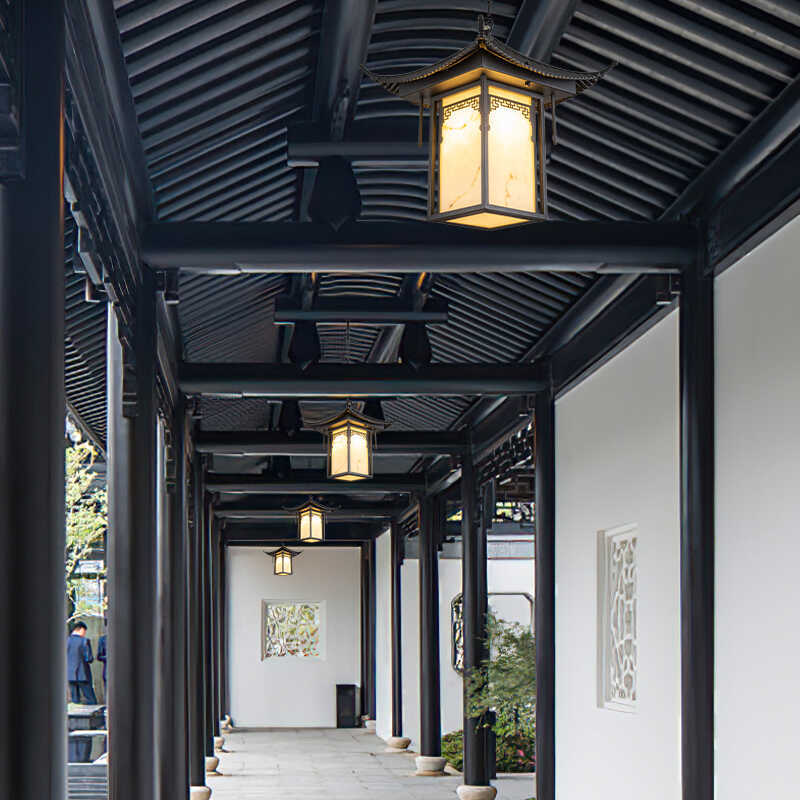 户外吊灯防水新中式庭院灯室外花园凉亭长廊吊灯别墅屋檐古建筑灯