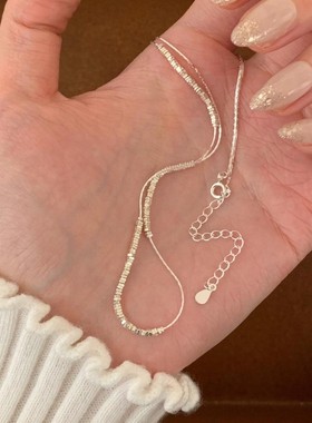 999纯银碎银子项链女2025年新款轻奢小众高级感锁骨链情人节礼物