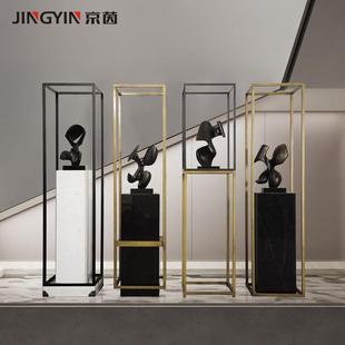 装饰摆台落地雕塑座售楼处摆件大理石底座商业大堂酒店大厅台基