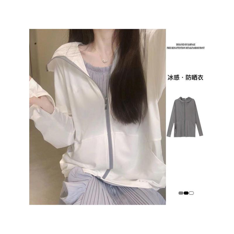 冰丝防晒衣女款夏季新款透气凉感轻薄外套户外遮阳宽松开衫防晒服