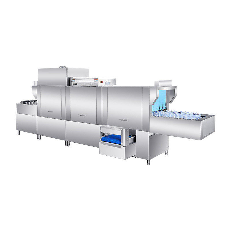 商用洗碗机长龙式全自动刷碗机清洗餐厅酒店厨房设备学校食堂烘干
