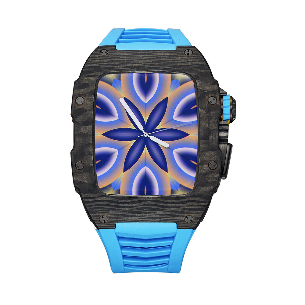 适用Applewatch苹果手表改装碳纤维保护壳iwatchS8表带表壳改装壳