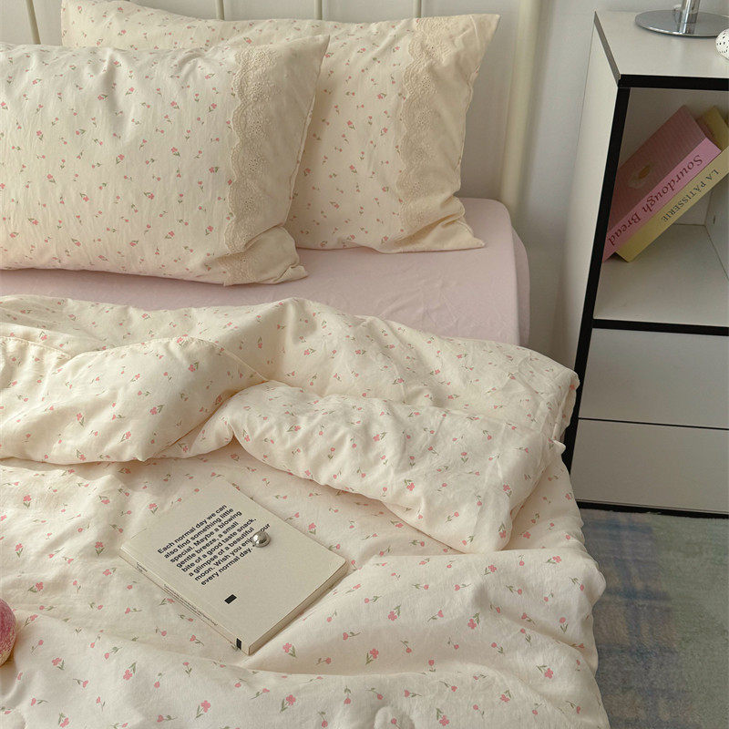 梨梦 开满春日 小清新夏凉被四件套夏季薄被子单双人夏被空调被芯,床上用品,化纤被,淘宝优惠券,粉丝福利购,淘宝优惠卷