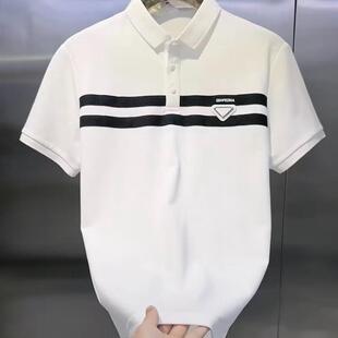修身 好货2025夏季 polo衫 拼色短袖 青年翻领t恤休闲气质简约半 男士