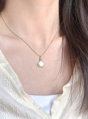 999纯银小裙子项链女款2024新款爆款轻奢小众扇子 生日礼物送闺蜜