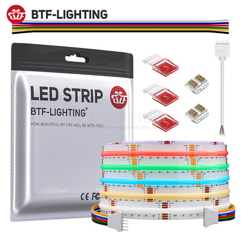 FCOB七彩RGBCCT自粘24V超薄COB灯条RGBCW吊顶背景墙无光斑LED灯带