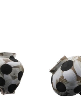 软装现代侘寂风手绘粗糙花瓶烧制陶瓷 器物橱窗创意装饰批发