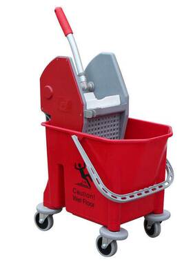 C施达-S25排拖榨水车带轮榨水桶25L红色