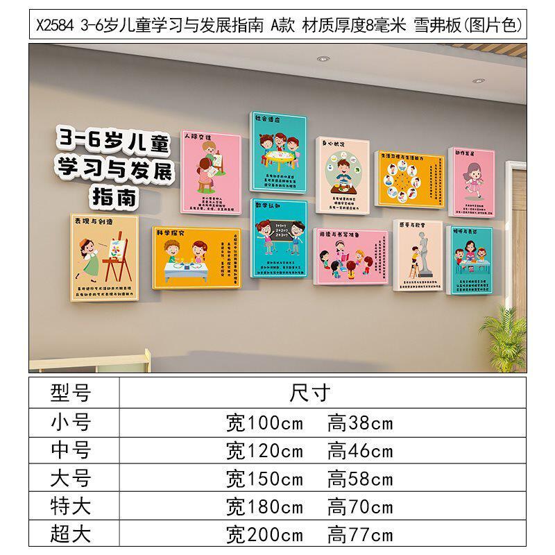 3-6岁儿童学习与发展幼儿园指南托管班辅导机构环创主题墙面装饰