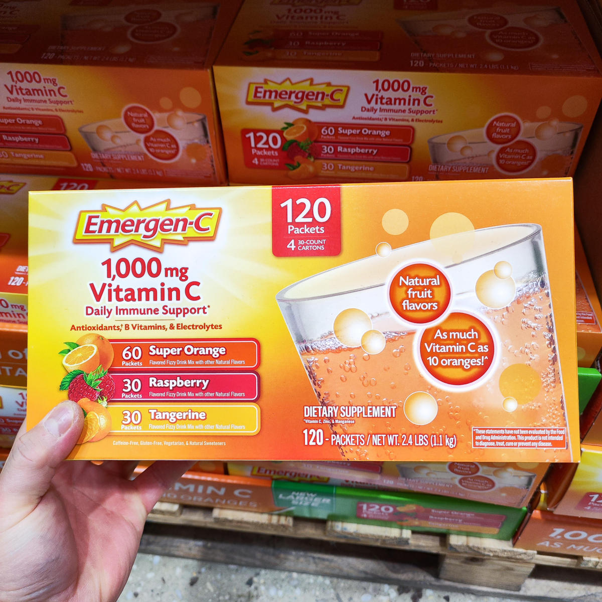 美国进口Emergen-C益满喜维生素C泡腾片VC儿童成人强抵抗力 120包