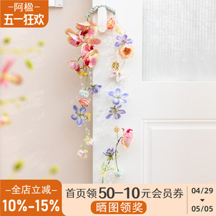 阿楹 主卧床头衣柜门把手挂件喜字装饰拍照道具婚礼婚房布置绢花