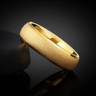 高档礼物钨环无男士女不磨砂素圈戒指金色食指变色事尾戒金戒单身