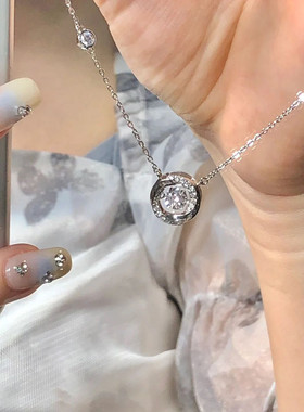 三秒心动999纯银项链女款轻奢小众高级感跳动的心颈链情人节礼物