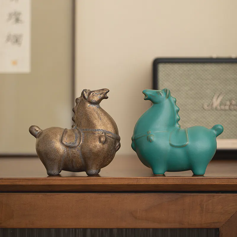 陶瓷唐马摆件小号招财客厅玄关酒柜桌面装饰品办公桌生肖马摆设批,餐饮具,茶宠摆件,淘宝优惠券,粉丝福利购,淘宝优惠卷