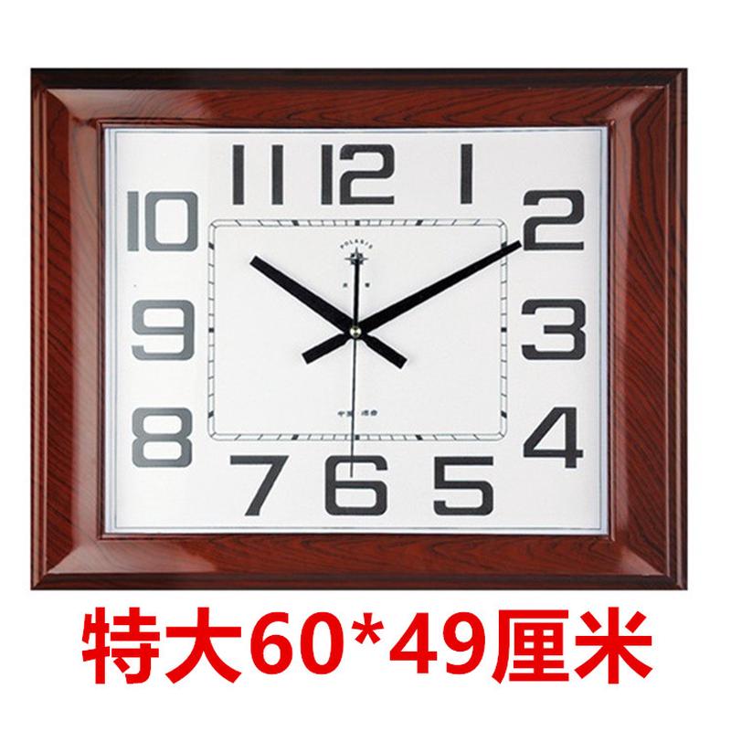 北极星静音大厅挂钟表客厅日历钟表时钟简约长方形中欧式石英钟