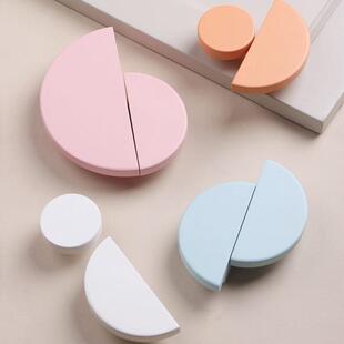 高档星翡原木彩色可爱把手儿童房榉木抽屉质家居柜子实木拉手半圆