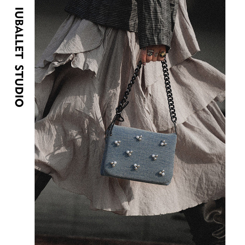 IL 气泡吐司2025春季新品质感女珍珠装饰链条小包包,箱包皮具/热销女包/男包,小方包,淘宝优惠券,粉丝福利购,淘宝优惠卷