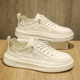 男款感板鞋软底休闲鞋透气夏款百搭高级小白鞋男懒人轻便夏季帆布