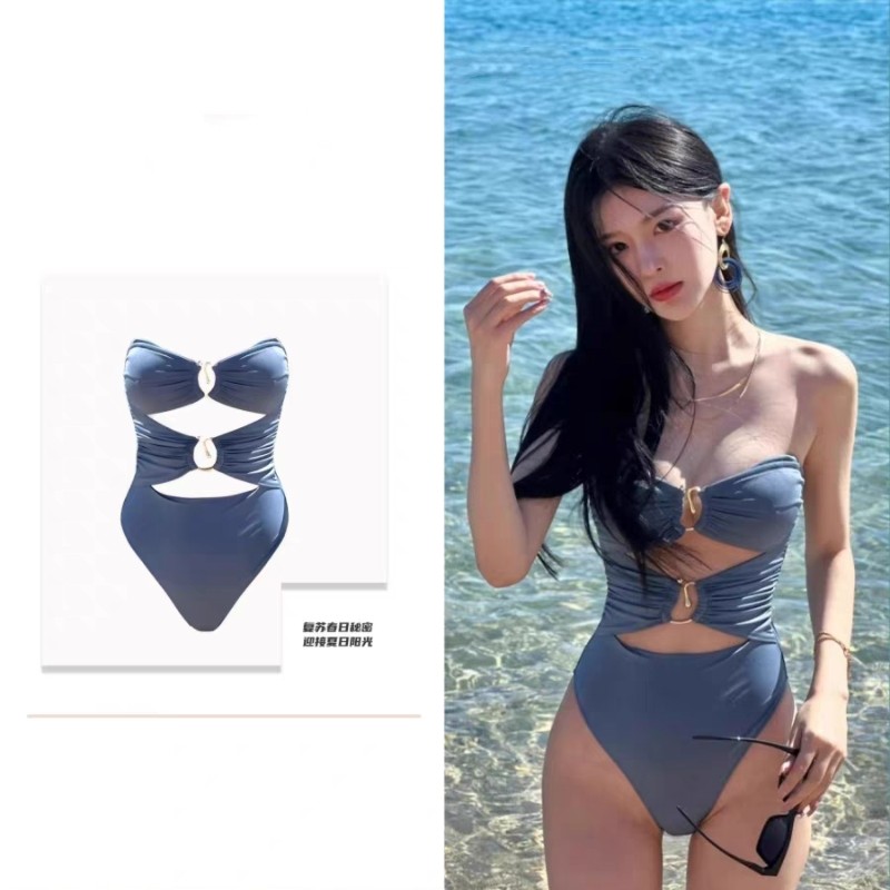 高货速发纯欲风设计感小众性感泳衣女夏季新款度假风一体式穿搭辣