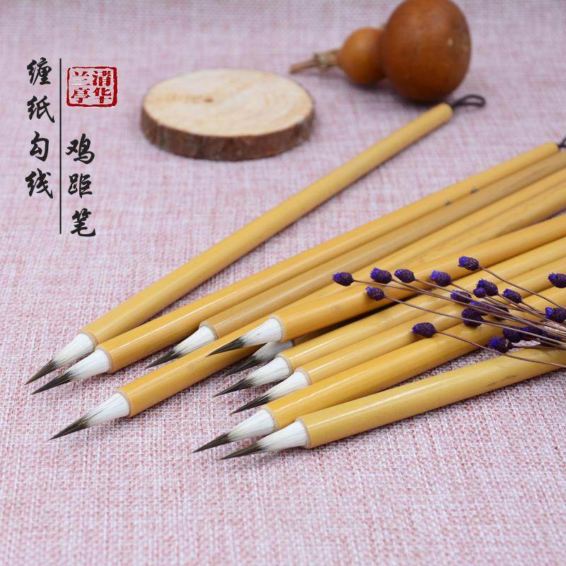 紫毫勾线缠纸鸡距笔腰力好国画水彩人物肖像衣襟花草叶片瘦金小楷,文具电教/文化用品/商务用品,毛笔,淘宝优惠券,粉丝福利购,淘宝优惠卷