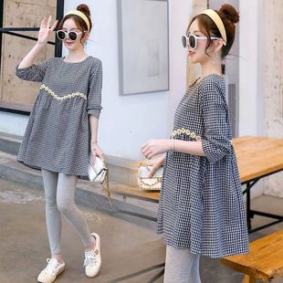 孕妇装秋天套装时尚款潮孕妇装春秋女孕晚期小个子