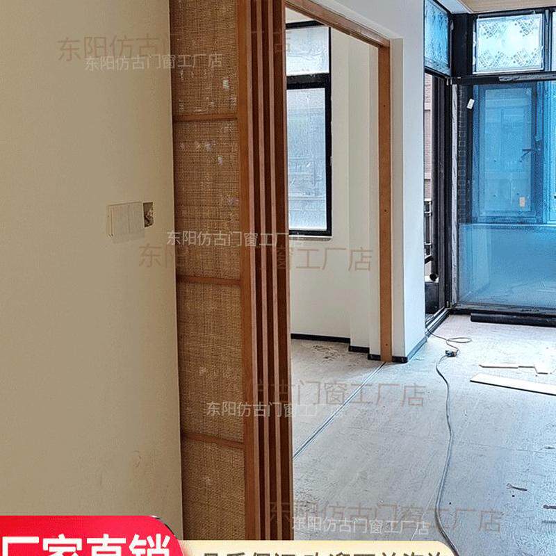 门门门衣柜隔断实木移门藤编折叠门麻编日式推拉门卧室门门旋转门
