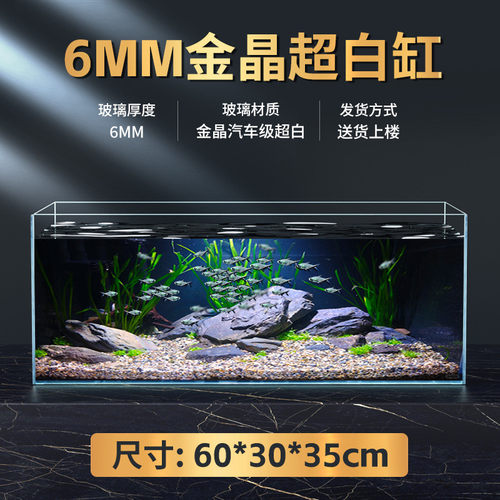 金晶超白玻璃鱼缸家用客厅大型溪流全套缸造景小生态龟缸2025新款