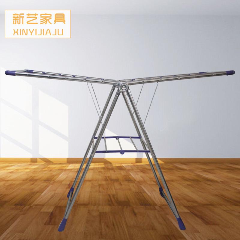 落地晾衣架公寓阳台翼型晾衣架晒被子晒衣架批发折叠落地晾衣架