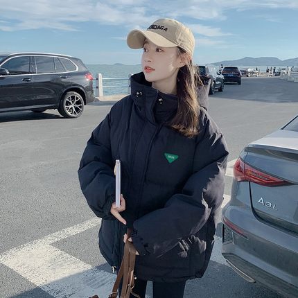 短款设计黑色羽绒棉衣棉服女冬季外套加厚韩系高级宽松小个子棉袄