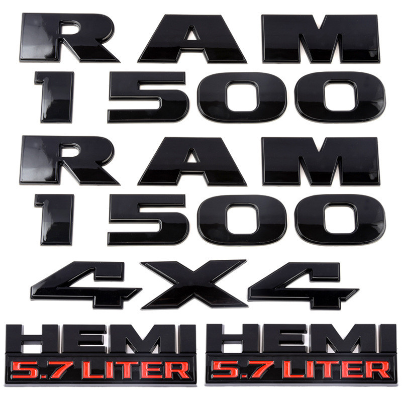 适用新款道奇 RAM1500 HEMI 5.7liter 车标 排量标 改装贴标4件套