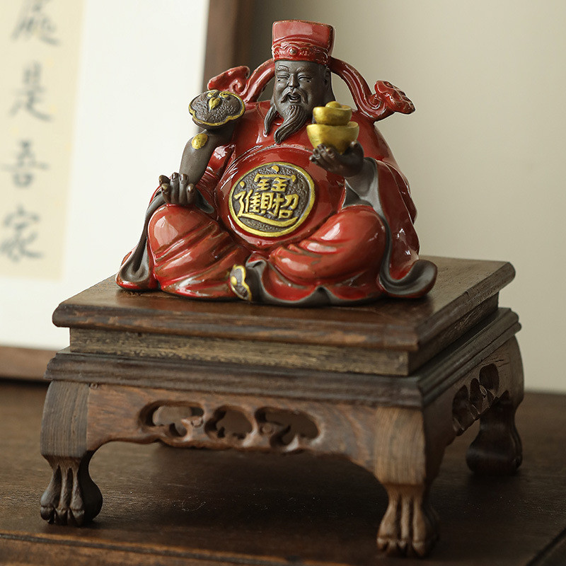 财神爷佛像招财家用办公室客厅桌面装饰比干文财神爷开业乔迁礼品