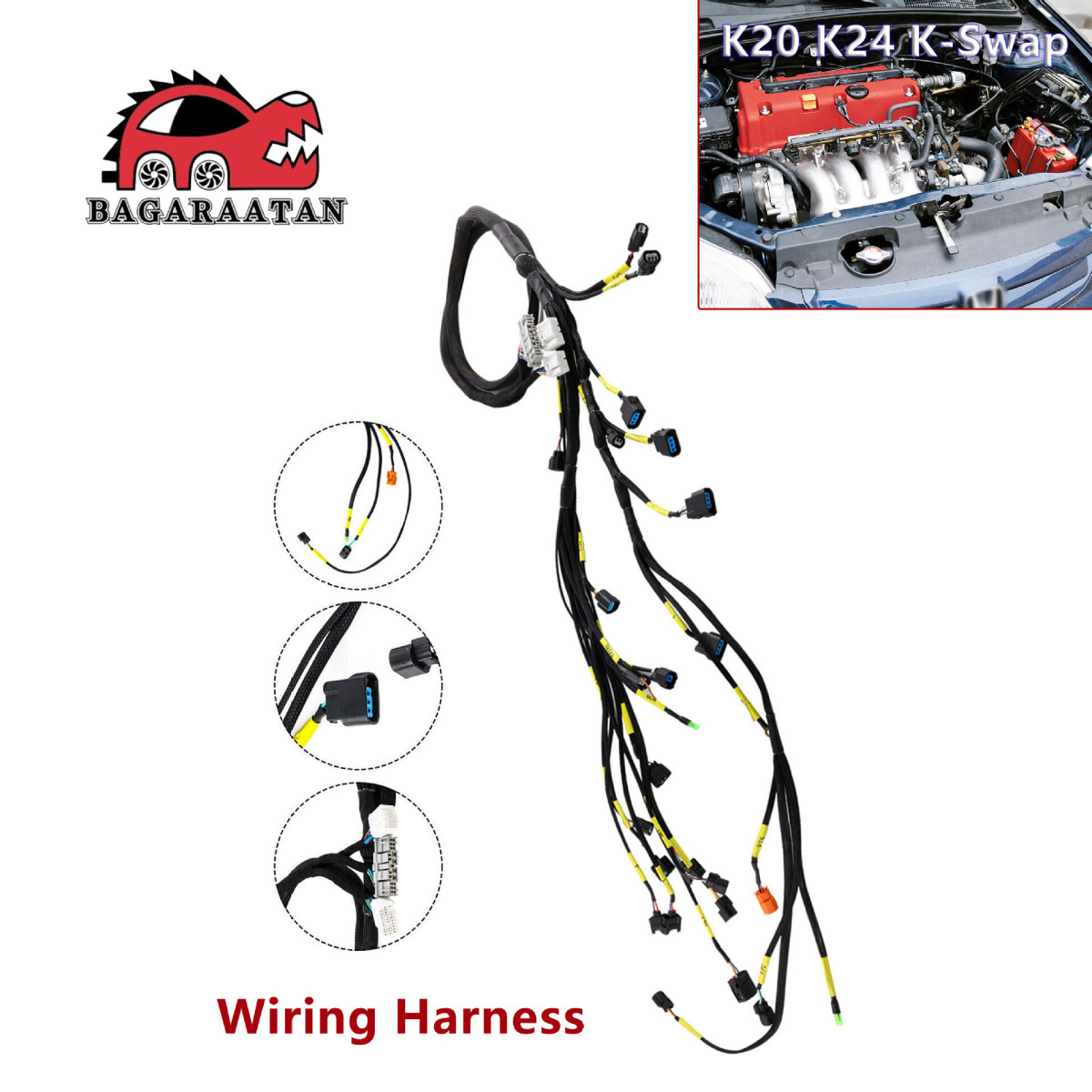 现货一件代发适用于01-05本田思域02-04 RSX发动机线束K Swap k20