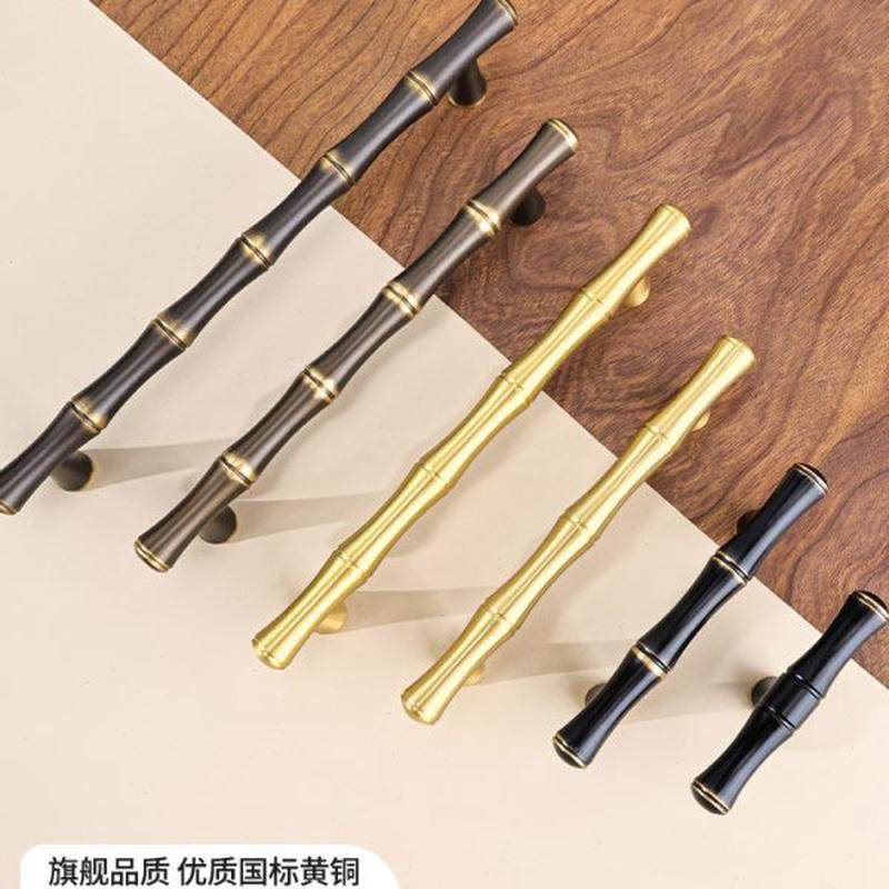 铜匠师新中式柜门拉手抽屉拉手衣柜拉手柜门把手仿古约竹节把手,基础建材,小拉手,淘宝优惠券,粉丝福利购,淘宝优惠卷