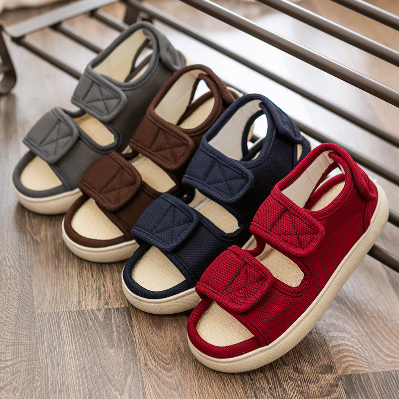 春夏季中老年人专用透气吸汗亚麻网面拖鞋男女居家用厚底防滑凉鞋,居家布艺,居家亚麻拖鞋,淘宝优惠券,粉丝福利购,淘宝优惠卷