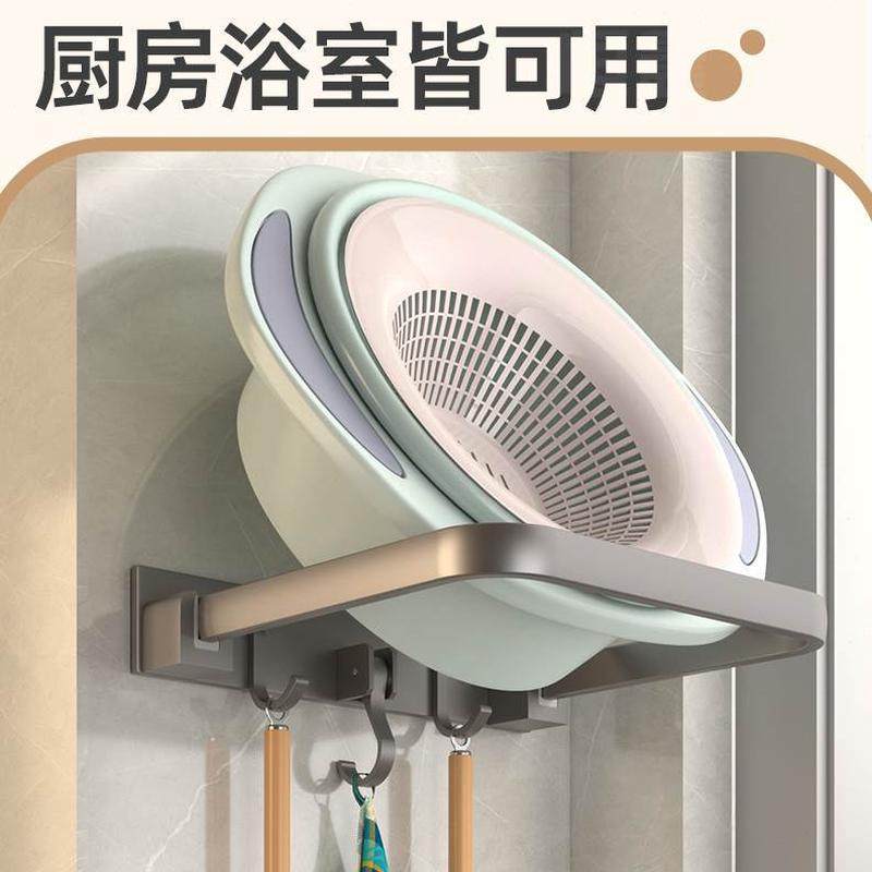 脸盆收纳架壁挂式洗脸盆卫生间免打孔子置物架墙上阳台家用浴室放,家庭/个人清洁工具,脸盆架,淘宝优惠券,粉丝福利购,淘宝优惠卷